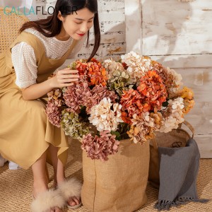 MW24833 Artificial Flower Hydrangea Factory Direct ire ihe ịchọ mma ifuru ebe obibi agbamakwụkwọ