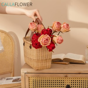 МВ82101 Нова висококвалитетна вештачка свила ружа са једном граном две цветне главе суво горење венчање декорација дома