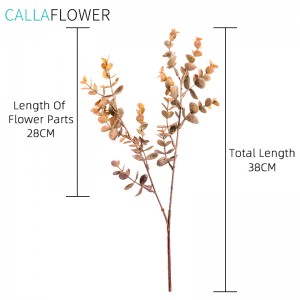 MW82103 Wholesale Hot Selling Artificial Dry Eucalyptus Foliage Artificial Plastic Plant 38cm Soft Rubber Material Home Decoration Table