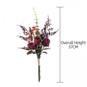 MW57894 Vintage ທຽມ Rose Silk ດອກໄມ້ bouquets ສໍາລັບ Wedding Bouquets ເຮືອນເຮືອນຄົວສວນການຕົກແຕ່ງ