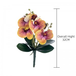 CL09004 Artificial Flower Real Touch Mini Butterfly Orchid Phalaenopsis Leaves Faux Leaf for Wedding Home Decor Flowers Garden