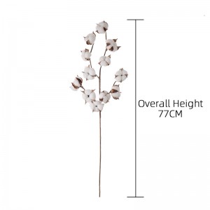 MW61103 Wholesale Indoor DIY Artifical Flowers Real Touch 77cm Silk Cotton with 4 Branches Other Decorative Plant Manufacturer