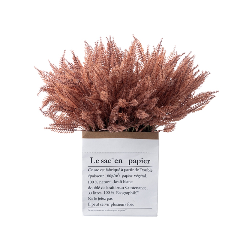 YC1061-4 Artificial Flowers Plastic Brown Setaria Branches 12 sprigs in a bunch for Home Office Desk Farmhouse Room Decor