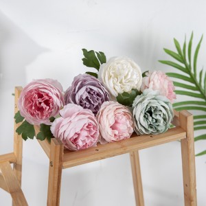 MW57892 Dísz selyem tea rózsák Virágdísz esküvői művirág Kamélia nagykereskedelmi számára