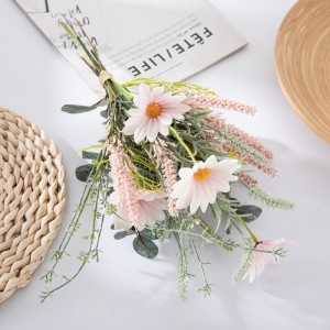 CF01227 Hot Selling Artificial fabric Flower White Pink Sunflower Bouquet Overall Length 38cm for Home Decoration