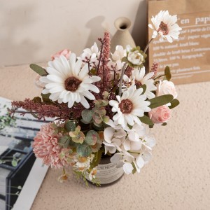 CF01270 Svilena ruža krizantema maslačak umjetno cvijeće vjenčani buket za djeveruše rustikalni stol središnji komadi
