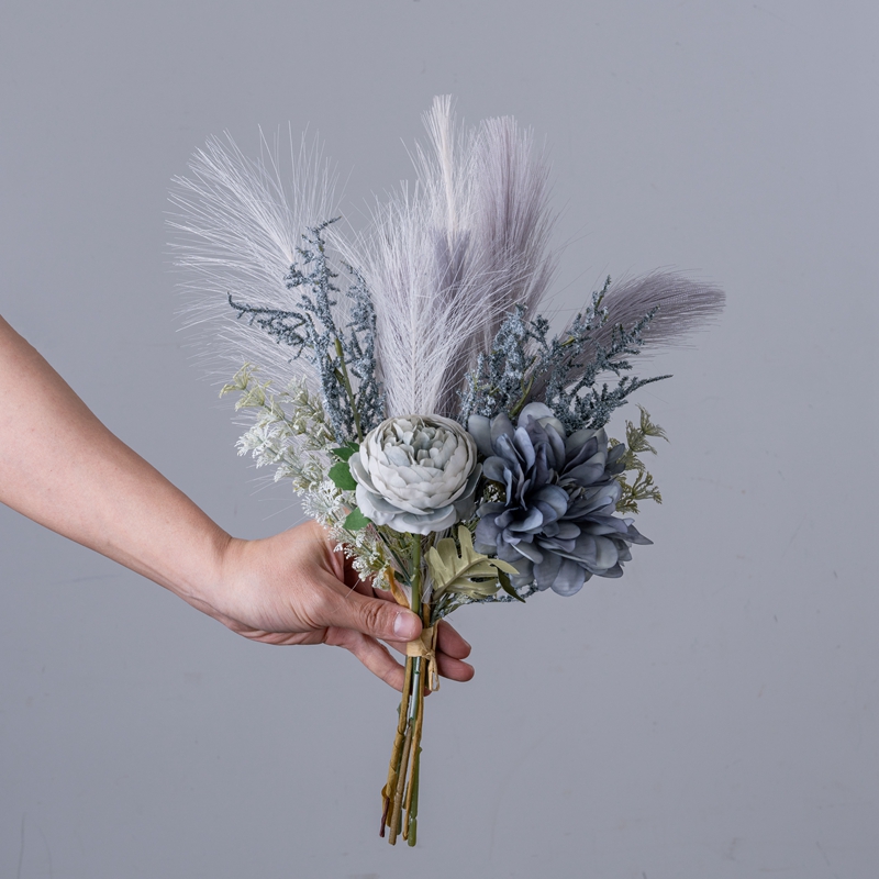 CF01319 Gran oferta flores de seda Premium Deco flor en colección de bodas Dalia tela Artificial Pampas peonía planta de plástico
