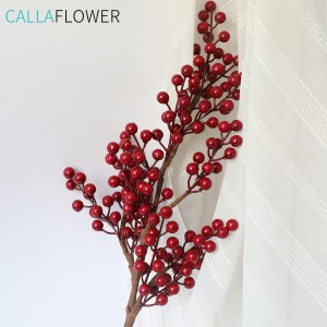 MW61204 Decoración del hogar Navidad acebo fruta roja simulación de boda flores al por mayor
