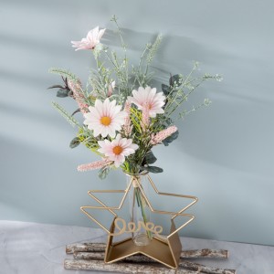 CF01227 Flor de tela artificial de venda calenta Ram de gira-sol rosa blanc de longitud total 38 cm per a la decoració de la llar