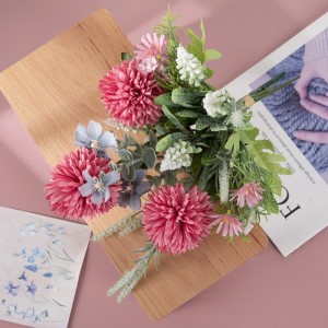 CF01285A Kiaulpienės rutulinė chrizantema Dirbtinių gėlių puokštė MINI „pasidaryk pats“ gėlių puokštė, skirta namų stalo biuro vakarėliui