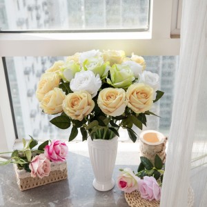 MW03332 نئے ڈیزائن نے پھولوں کی شادی کی سجاوٹ میں بہترین کوالٹی کے سلک گلاب کو محفوظ کیا ہے۔