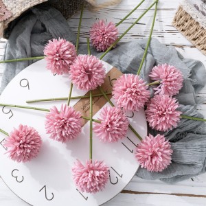 MW83116-1 Mătase roz închis păpădie artificială crizantemă bilă hortensie pentru acasă, grădină, petrecere, nuntă, decorare
