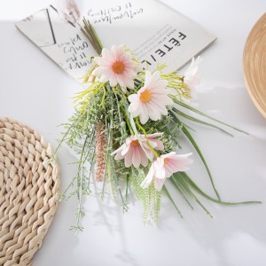 CF01226 Buqetë e vogël me cilësi të lartë me luledielli rozë të bardhë dhe bar jeshil për dekorimin e dasmës në shtëpi