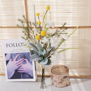 CF01249 አዲስ ንድፍ የጅምላ ሽያጭ ጸደይ የበጋ ሰው ሰራሽ አበባ እቅፍ Dahlia Dandelion Silverleaf Bouquet ለጌጣጌጥ