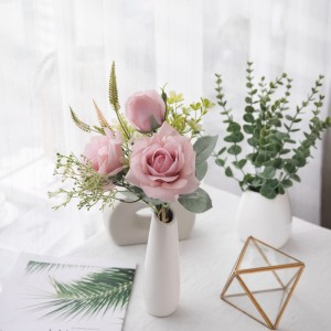 CF01135 Kënschtlech Rose Bouquet Neien Design Vältesdag Kaddo Dekorative Blummen a Planzen