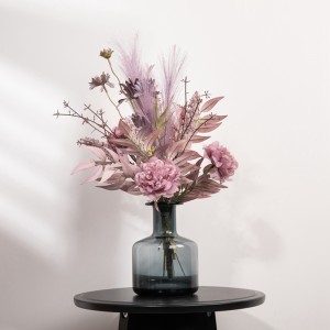 CF01127 Bouquet de chrysanthèmes sauvages artificiels et de pivoines, nouveau Design, pics de noël