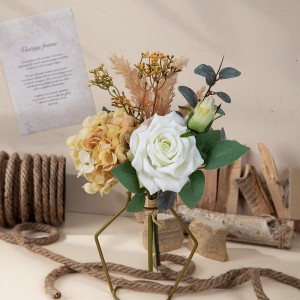 CF01231 Spring New Arrival ດອກໄມ້ທຽມ Hydrangea Rose Eucalyptus Bouquet ສໍາລັບເຮືອນພັກ wedding ການຕົກແຕ່ງຕາຕະລາງ Centerpiece