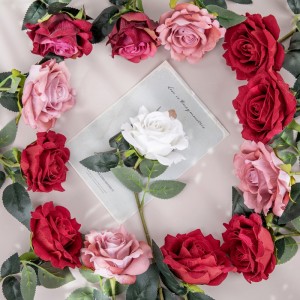 MW03336 Umjetne ruže kratke stabljike Vjenčani cvjetni ukras za kućni ured