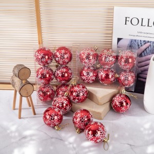 CF99101 Red Decorative ibhokisi plastic Christmas balls imihlobiso for Christmas Home Decoration