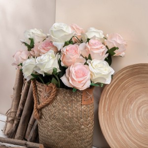 MW41105 Dekoracje ślubne domu Jedwabne kwiaty Prawdziwy dotyk róży Sztuczny królewski błękit Dekoracyjne kwiaty i wieńce Naturalne pudełko dotykowe + karton