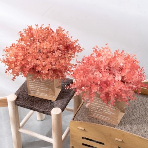 YC1059-6 Artificialis Flos Plastic Pink Red Eucalyptus Small Bouquet Arrangement Wedding Party Easter Spring Home Office Decor