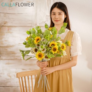 YC1057 Искусственный цветок подсолнечника, высококачественные свадебные принадлежности, декоративные цветы и растения