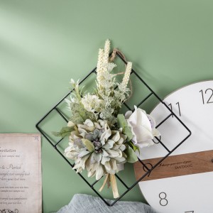 CF01208 Novi dizajn tkanina cvijet umjetni bijeli ruža zelena dalija zidni viseći za vjenčanje ukras