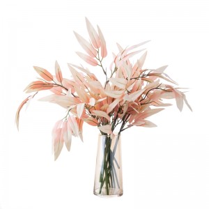 YC1059-4 Artificial Flower Leaves Champagne Bamboo Leaves Bunch of 6 Stems for Hotel Wedding Home Party Garden Craft Art Decor