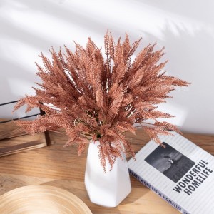 YC1061-4 Művirágok Műanyag barna Setaria ágak 12 ág egy csokorban otthoni irodai asztalhoz, parasztház szobadekorációhoz