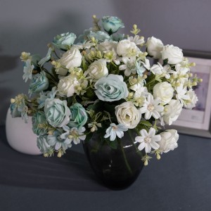 Bó hoa hồng năm đầu nhân tạo MW81110 Hoa và cây trang trí đám cưới phổ biến