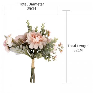 CF01012 مصنوعی پھولوں کا گلدستہ ڈاہلیا چائے گلاب بیر کھلنا سستے شادی کے مرکز کے ٹکڑے