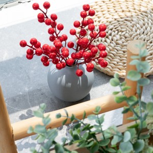 CF99301Red Berry raccoglie bacche di agrifoglio per decorazioni per l'albero di Natale, artigianato, festività natalizie, decorazioni per la casa invernali