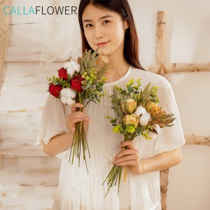 YC1043 Hot Borong Buatan Sejambak Bunga Mawar Kapas Sejambak Hiasan Perkahwinan Sejambak Pengantin
