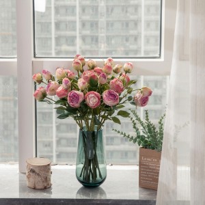 MW52001 Artificial Rose Flowers Long Stem 2 Heads Silk Roses for DIY Wedding Bouquet Table Centerpiece Home Decor