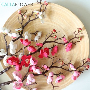 MW36856 Wedding Home Decorative Artificial Flowers White Plum Blossom Branches