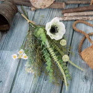 CF01254 ທຽມ Camellia Chamomile Sage Rosemary Eucalyptus Bouquet ຂະ​ຫນາດ​ນ້ອຍ​ສໍາ​ລັບ​ການ​ຈັດ​ງານ​ລ້ຽງ​ເຮືອນ​ພັກ Wedding ການ​ຕົກ​ແຕ່ງ Bridal Bundle