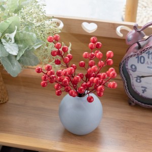 CF99301Red Berry Picks Holly Berries for Christmas Tree Decorations Crafts Wedding Holiday Season Winter Home Decor
