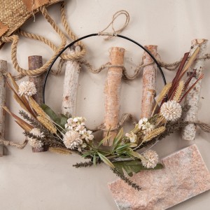 CF01239 Composizioni floreali per matrimonio con mezza ghirlanda di tarassaco beige artificiale per la decorazione della casa di nozze