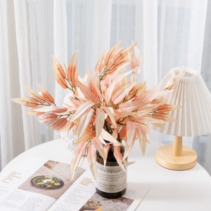 YC1059-4 कृत्रिम फूल पातहरू शैम्पेन बाँस पातहरू 6 काण्डहरूको गुच्छा होटेल वेडिङ होम पार्टी गार्डन क्राफ्ट आर्ट डेकोरको लागि