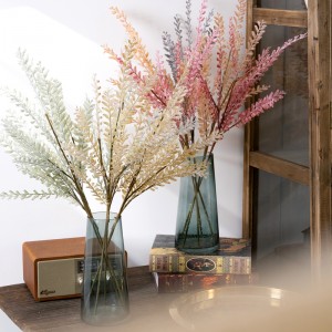 MW09101 Artificial Flower Single stem of Fuzzy Flocking Maidenhair Fern Plastic Colorful Plant Decoration for Home Kitchen Party