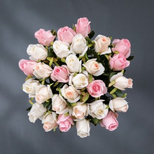 MW41106 Simulation Flower Long Single Stem Rose Bud Spray For Wedding Decoration