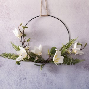 Couronne de fleurs artificielles CF01018, fougère Magnolia, chrysanthème sauvage, décoration de mariage, offre spéciale