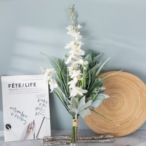 CF01230 New Arrival Modern Artificial Silk Flower White Green Delphinium Sage Bouquet for Home Wedding Party Event Decoration