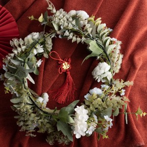 CF01093 Corona de hortensias de rosas artificiales, nuevo diseño, decoración de jardín, boda, fondo de pared de flores