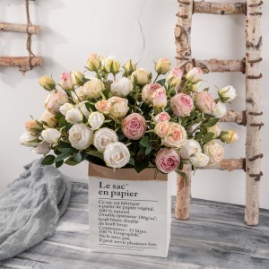 MW52001 گل رز مصنوعی ساقه بلند 2 سر رز ابریشمی برای میز دسته گل عروسی دکور خانه مرکزی