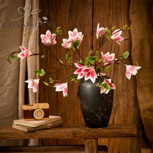MW46601 Mokhabiso oa Mokete oa Lipalesa tsa Maiketsetso Magnolia Factory Direct Sale Silk Flowers Party