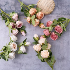 CL03507 Fiore artificiale Tea Rose Vendita calda Decorazione di nozze Decorazione di nozze da giardino