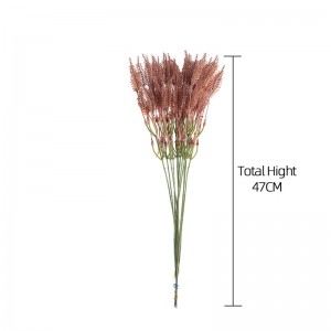 YC1061-4 kunstige blomster plastik brune setaria-grene 12 kviste i en flok til hjemmekontor Skrivebord Bondegårdsindretning