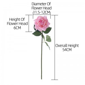 MW60003 Real Touch Шелковая роза с одним стеблем Искусственный цветок для домашней вечеринки, свадебного стола, центральные детали