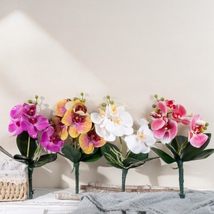 CL09004 Artificial Flower Real Touch Mini Butterfly Orchid Phalaenopsis Leaves Faux Leaf for Wedding Home Decor Flowers Garden